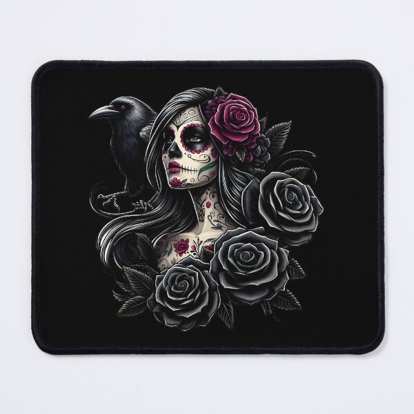 Item preview, La Catrina Mysterious Beauty of the Dia de los Muertos Black Raven designed and sold by PugD.