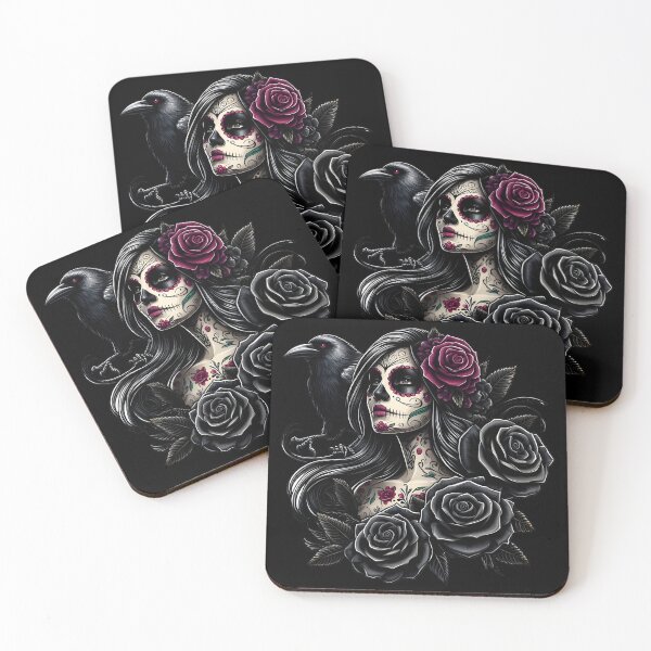 Item preview, La Catrina Mysterious Beauty of the Dia de los Muertos Black Raven designed and sold by PugD.