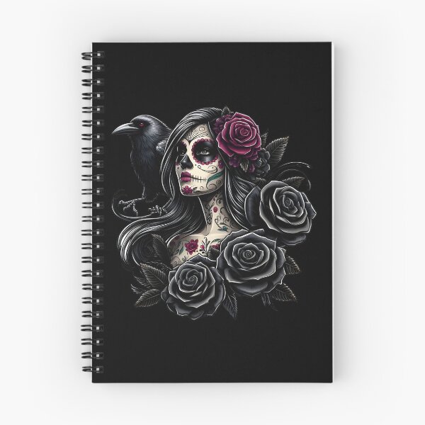 Aperçu de l'œuvre La Catrina, beauté mystérieuse du Jour des Morts, corbeau noir créée et vendue par PugD.