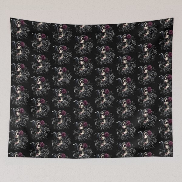 Item preview, La Catrina Mysterious Beauty of the Dia de los Muertos Black Raven designed and sold by PugD.