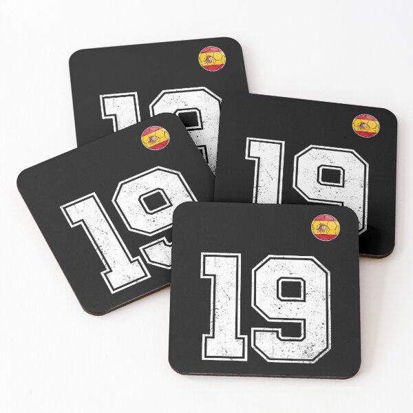 Item preview, Spain Soccer Number 19 Vintage Sports Fan designed and sold by KristenosNehk.