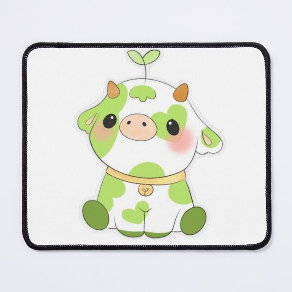 Item preview, Kawaii Green Strawberry Cow Sticker - Cute Cottagecore Aesthetic Art designed and sold by ZYNORAworld.