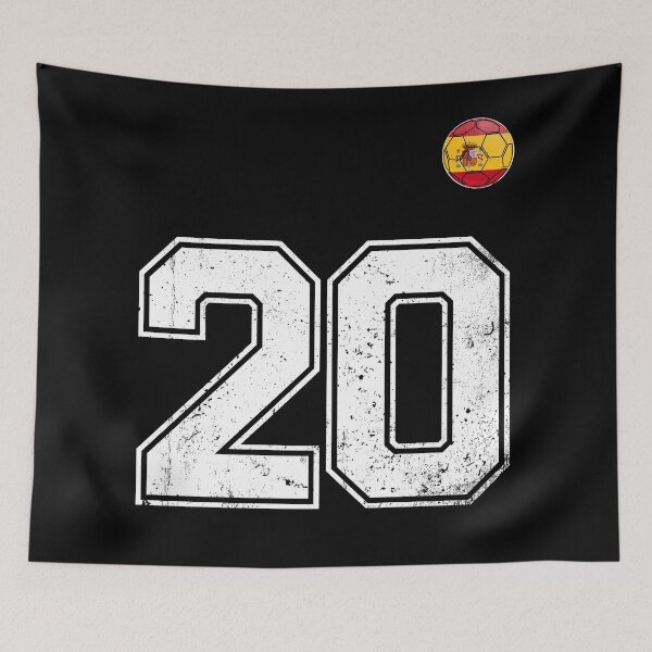 Item preview, Spain Soccer Number 20 Vintage Sports Fan designed and sold by KristenosNehk.