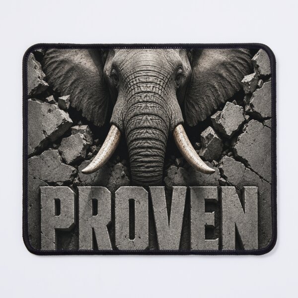 Item preview, Lead Dev Proven To Be Felt Elephant Brutalist Art Print designed and sold by SavannaStrikes.