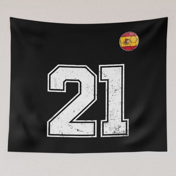 Item preview, Spain Soccer Number 21 Vintage Sports Fan designed and sold by KristenosNehk.