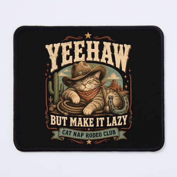 Item preview, Yeehaw But Make It Lazy Cowboy Cat Nap Rodeo designed and sold by JerdbordinShop.