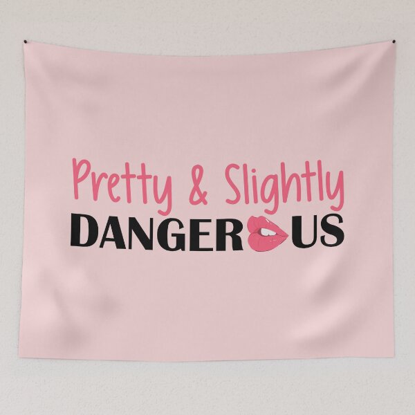 Item preview, Pretty & Slightly Dangerous Lips Trendy Quote Design designed and sold by ApricotBlossom.