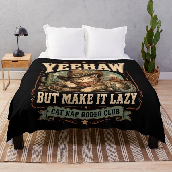 Item preview, Yeehaw But Make It Lazy Cowboy Cat Nap Rodeo designed and sold by JerdbordinShop.