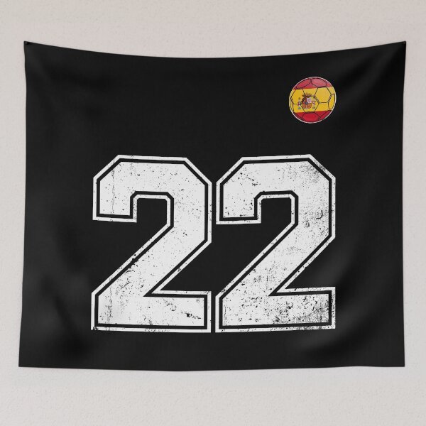 Item preview, Spain Soccer Number 22 Vintage Sports Fan designed and sold by KristenosNehk.