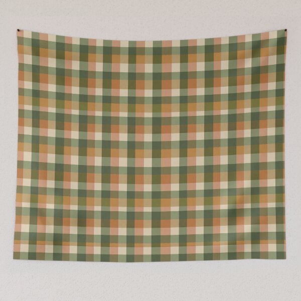 Item preview, Vintage Autumn Sage Gingham Plaid Pattern designed and sold by Bound for Wonder.