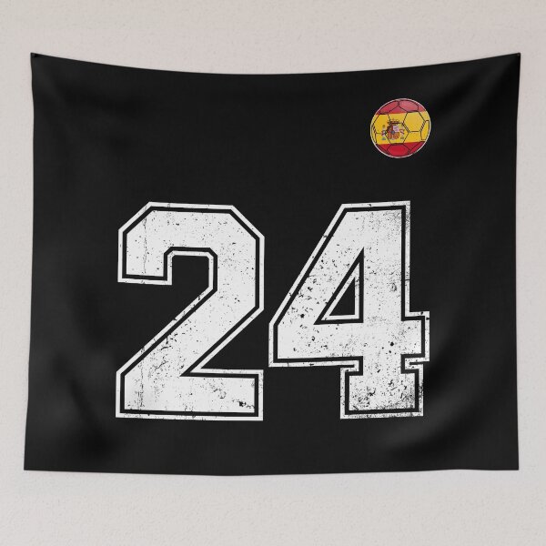 Item preview, Spain Soccer Number 24 Vintage Sports Fan designed and sold by KristenosNehk.