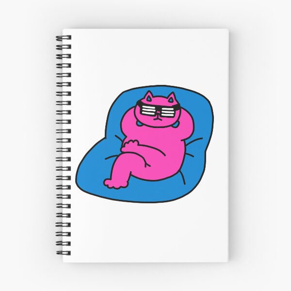Item preview, pink Cat on the blue bean bag designed and sold by superbaechoo.