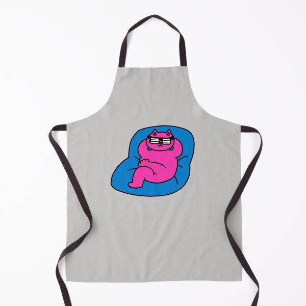 Item preview, pink Cat on the blue bean bag designed and sold by superbaechoo.