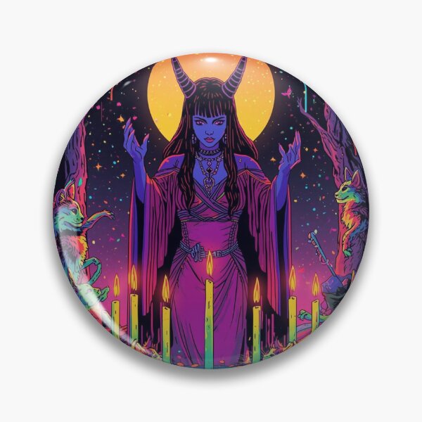 Item preview, Lilith Full Moon Ritual Art Print | Witchcraft Magick with Rainbow Cats Wall Decor designed and sold by Liliths-Closet.