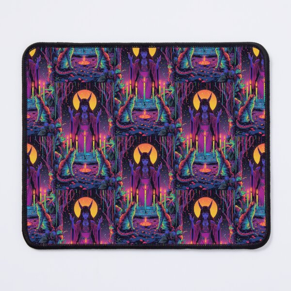 Item preview, Lilith Full Moon Ritual Art Print | Witchcraft Magick with Rainbow Cats Wall Decor designed and sold by Liliths-Closet.