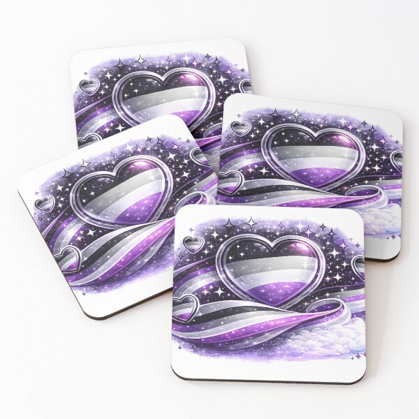 Item preview, Asexual Pride Galaxy Heart Design | Asexual Identity LGBTQ+ Artwork | Purple Black White Pride Graphic designed and sold by COOLJJ.