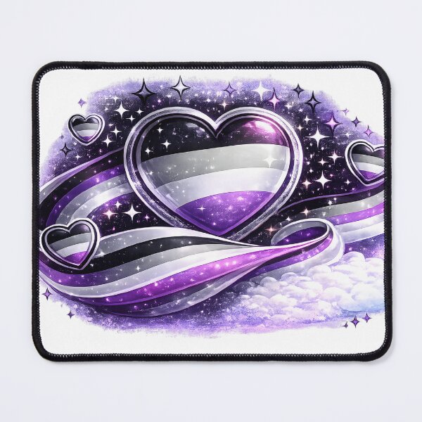 Item preview, Asexual Pride Galaxy Heart Design | Asexual Identity LGBTQ+ Artwork | Purple Black White Pride Graphic designed and sold by COOLJJ.