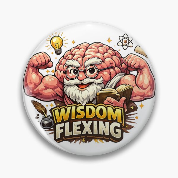 Item preview, Wisdom Flexing Muscular Brain Gains Funny Intellectual designed and sold by FANTASYoDarknes.