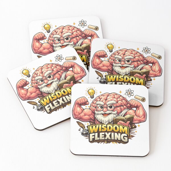 Item preview, Wisdom Flexing Muscular Brain Gains Funny Intellectual designed and sold by FANTASYoDarknes.