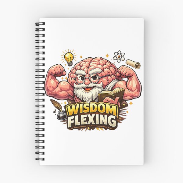 Item preview, Wisdom Flexing Muscular Brain Gains Funny Intellectual designed and sold by FANTASYoDarknes.