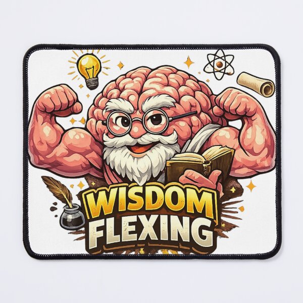 Item preview, Wisdom Flexing Muscular Brain Gains Funny Intellectual designed and sold by FANTASYoDarknes.