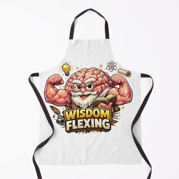 Item preview, Wisdom Flexing Muscular Brain Gains Funny Intellectual designed and sold by FANTASYoDarknes.