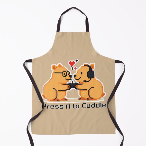 Item preview, Press A to Cuddle - Couple of Capybaras Gamers in Pixel Art designed and sold by Love&Geek.