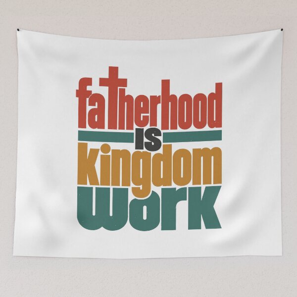 Item preview, Fatherhood Is Kingdom Work Christian Dad Fathers Day Vintage Faith Design designed and sold by HahaHandlesHub.