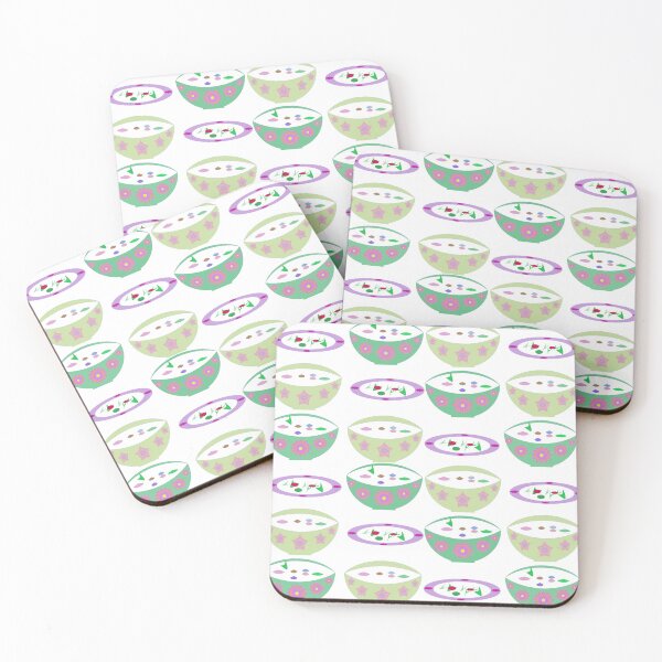 Item preview, Decorative Bowl and Plate Seamless Pattern with Floral Kitchen Motifs designed and sold by Ei-Ei.