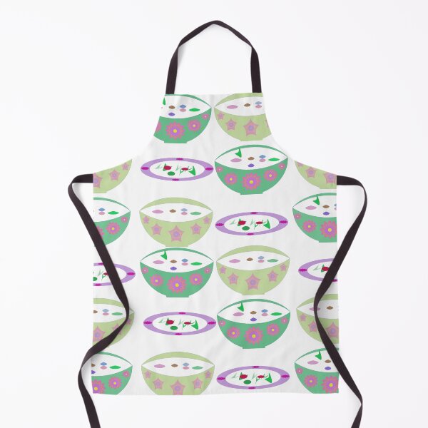 Item preview, Decorative Bowl and Plate Seamless Pattern with Floral Kitchen Motifs designed and sold by EiArtist.