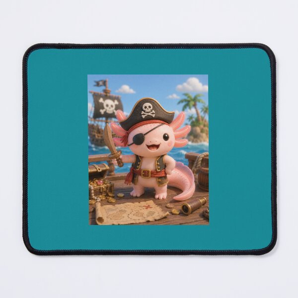 Item preview, Adorable pirate axolotl kawaii Clay 3D designed and sold by Axokris.