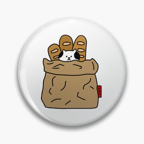 Item preview, a Cat with bread in the paper bag designed and sold by superbaechoo.