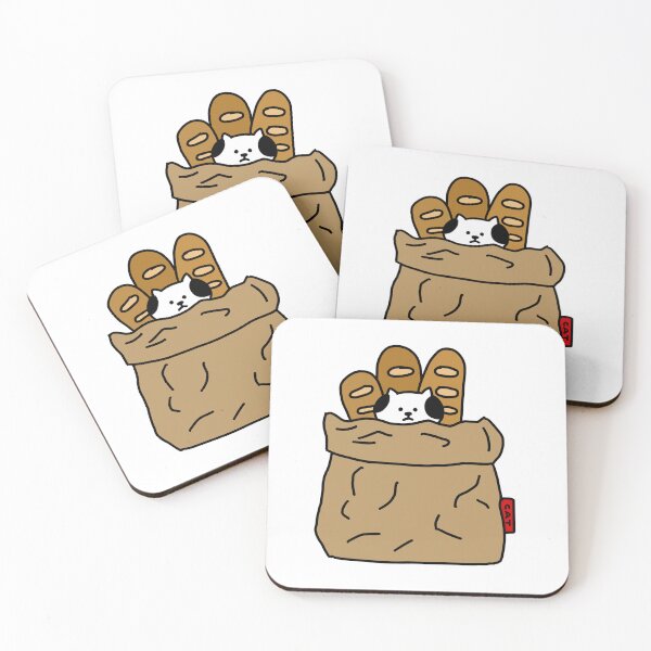 Item preview, a Cat with bread in the paper bag designed and sold by superbaechoo.