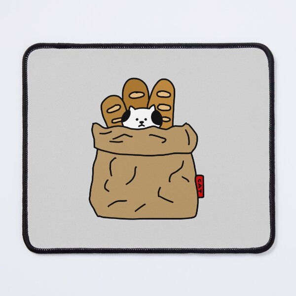 Item preview, a Cat with bread in the paper bag designed and sold by superbaechoo.