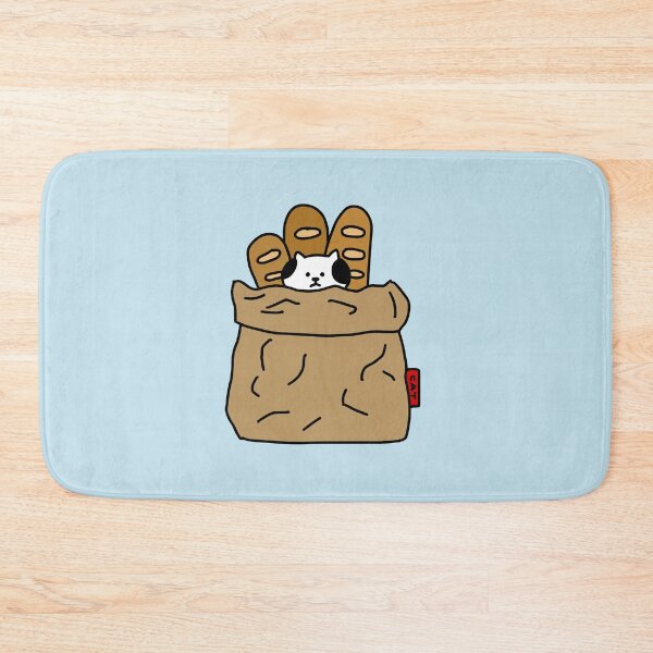 Item preview, a Cat with bread in the paper bag designed and sold by superbaechoo.