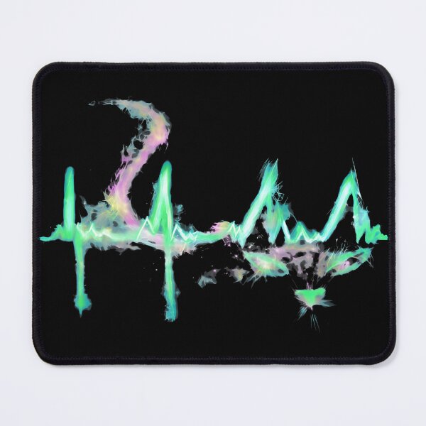 Item preview, Neon EKG Cat Heartbeat Abstract Glow designed and sold by StranHabesre51.