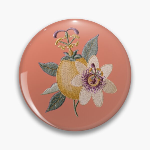 Item preview, Embroidered Passion Fruit Blossom Botanical Art designed and sold by MegaNovaArt.
