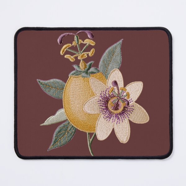 Item preview, Embroidered Passion Fruit Blossom Botanical Art designed and sold by MegaNovaArt.