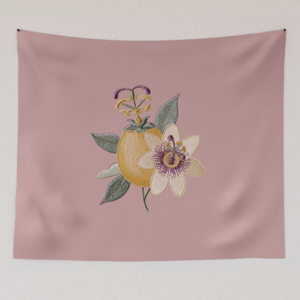 Item preview, Embroidered Passion Fruit Blossom Botanical Art designed and sold by MegaNovaArt.