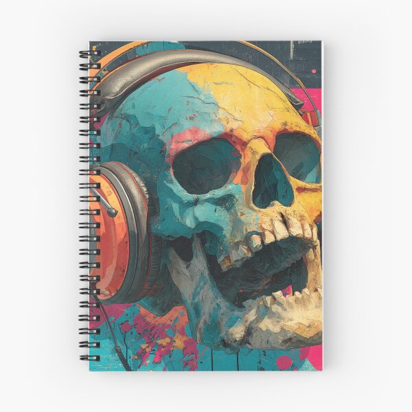 Item preview, Skull headphones CosmicRock neon bold-art print. designed and sold by CosmicRockArt.
