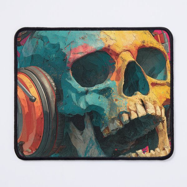 Item preview, Skull headphones CosmicRock neon bold-art print. designed and sold by CosmicRockArt.