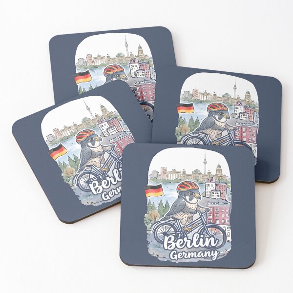 Item preview, Berlin Germany Bicycling Eagle Cute Cyclist Skyline  designed and sold by HowToCanadian.