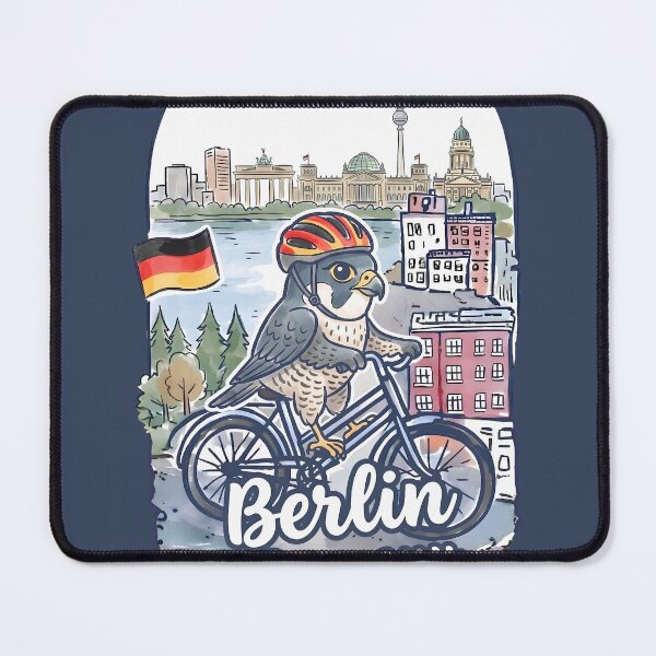 Item preview, Berlin Germany Bicycling Eagle Cute Cyclist Skyline  designed and sold by HowToCanadian.