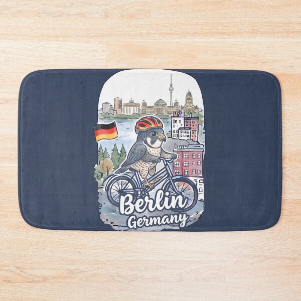 Item preview, Berlin Germany Bicycling Eagle Cute Cyclist Skyline  designed and sold by HowToCanadian.
