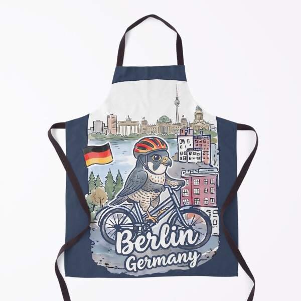 Item preview, Berlin Germany Bicycling Eagle Cute Cyclist Skyline designed and sold by HowToCanadian.
