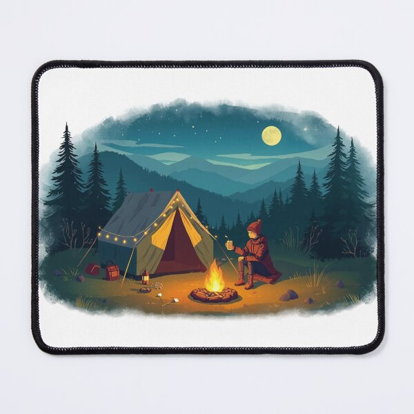 Item preview, Moonlit Camping Solitude Wilderness Escape designed and sold by PMestore.