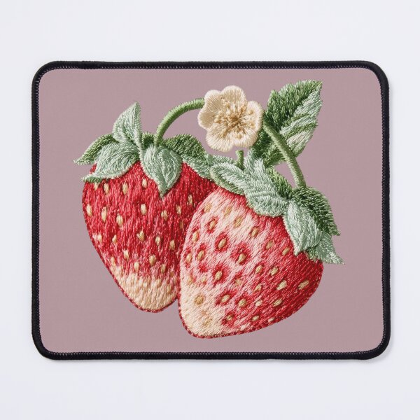 Item preview, Embroidered Strawberry Blossom Botanical Art designed and sold by MegaNovaArt.