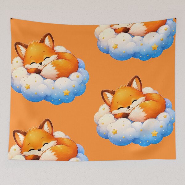 Item preview, Cute Sleeping Fox Cloud Art designed and sold by StickersHul.