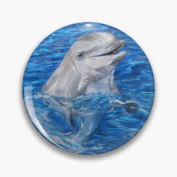 Item preview, Dolphin in Crystal Clear Water – Ocean Wildlife Illustration designed and sold by hopenoli_art.