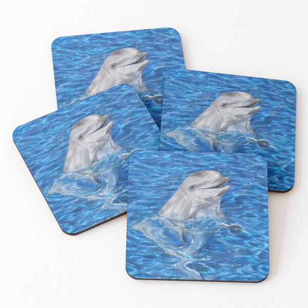 Item preview, Dolphin in Crystal Clear Water – Ocean Wildlife Illustration designed and sold by hopenoli_art.